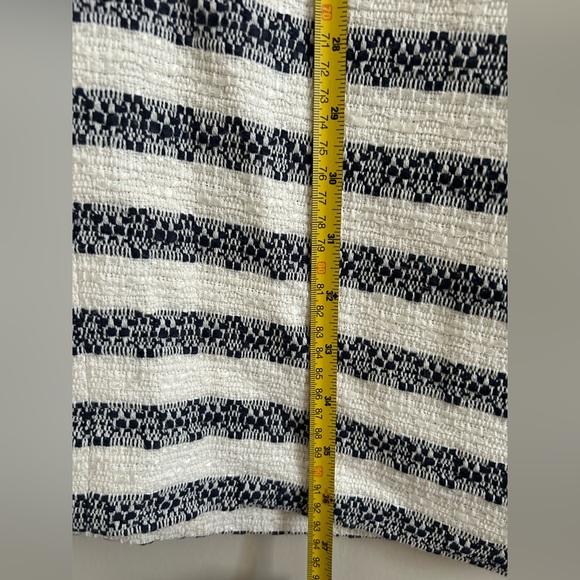 J.Crew Striped Tweed White Blue Sleeveless Nautical Dress Size 2 - Picture 8 of 11